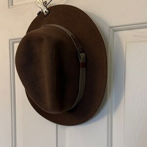 Brown Wool Felt Fedora Hat